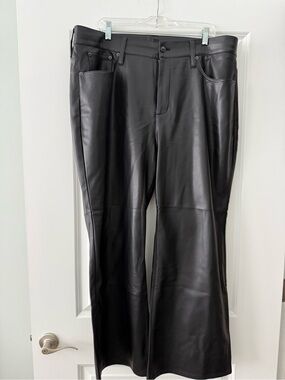 J. Crew Black Faux Leather Flare Jeans